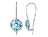 6.00 Carat (ctw) Swiss Blue Topaz Dangle Earrings in Sterling Silver